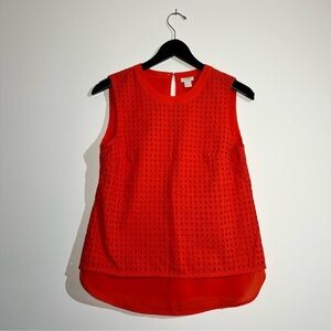 J. Crew Textured Red Sleeveless Top